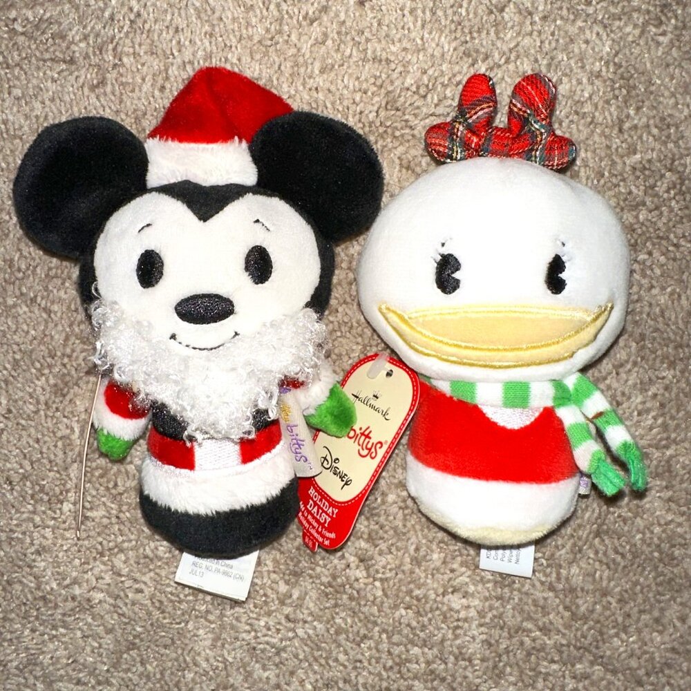 Disney Ltd Edition Mickey Mouse & Daisy Hallmark Christmas Itty Bittys 5” NWT
